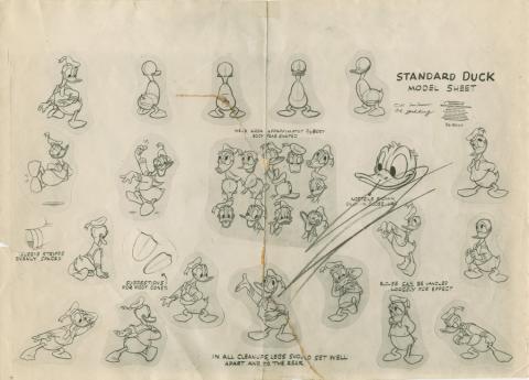 Donald Duck Photostat Model Sheet - ID: dismodel19019 Walt Disney
