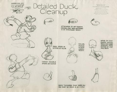 Donald Duck Photostat Model Sheet - ID: dismodel19025 Walt Disney