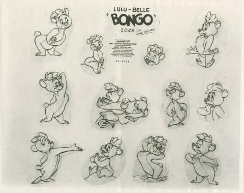 Bongo the Bear Photostat Model Sheet - ID: dismodel19039 Walt Disney