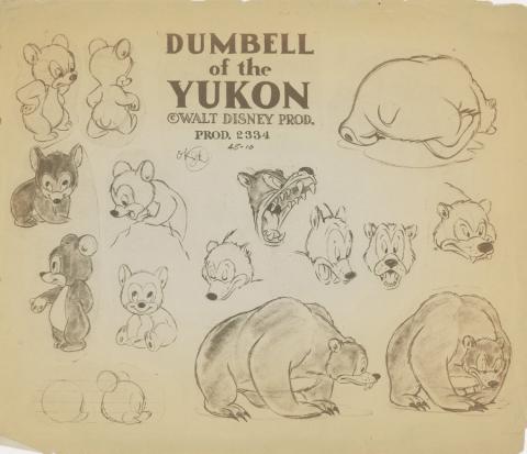 Dumbell of the Yukon Photostat Model Sheet - ID: dismodel19076 Walt Disney