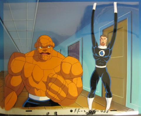 Fantastic Four Production Cel & Background - ID: fant3493 Marvel