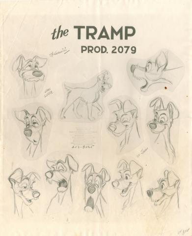 Lady and the Tramp Photostat Model Sheet - ID: janmodel20201 Walt Disney