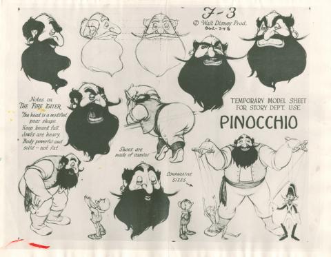 Pinocchio Photostat Model Sheet - ID: janmodel20248 Walt Disney