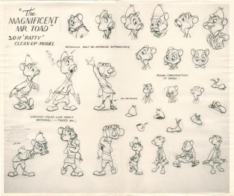 The Adventures of Ichabod and Mr. Toad Photostat Model Sheet - ID: janmodel20361 Walt Disney