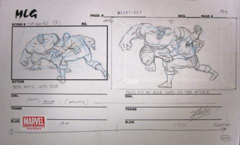 Ultimate Avengers Signed Storyboard Drawing - ID: MLG100184 Marvel