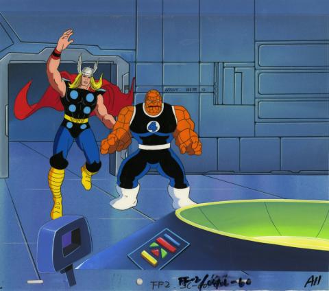 The Fantastic Four Production Cel and Background - ID: octfantasticfour20046 Marvel