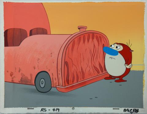 Ren and Stimpy Production Cel & Background - ID: septstimpy2845 Nickelodeon