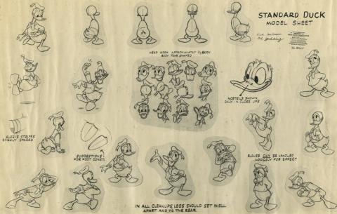 Donald Duck Photostat Model Sheet - ID: aprdonald21152 Walt Disney