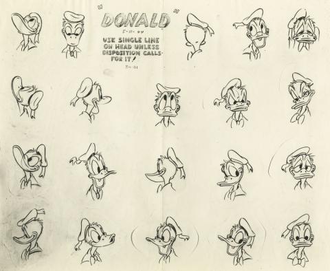 Donald Duck Photostat Model Sheet - ID: aprdonald21162 Walt Disney