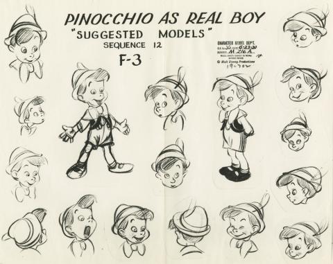 Pinocchio Photostat Model Sheet - ID: aprpinocchio21137 Walt Disney