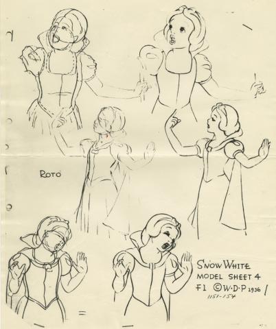 Snow White and the Seven Dwarfs Photostat Model Sheet - ID: aprsnowwhite21128 Walt Disney