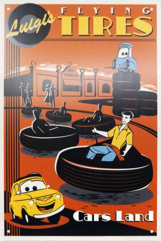 Luigi's Flying Tires Metal Attraction Poster Replica - ID: augdisneyana20131 Disneyana