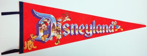 1980s Disneyland Pennant - ID: augdisneyana20146 Disneyana