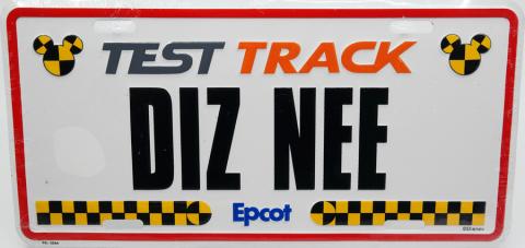 EPCOT Test Track  Vanity License Plate - ID: augdisneyana20164 Disneyana