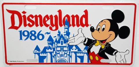  Disneyland 1986 Novelty License Plate - ID: augdisneyana20167 Disneyana