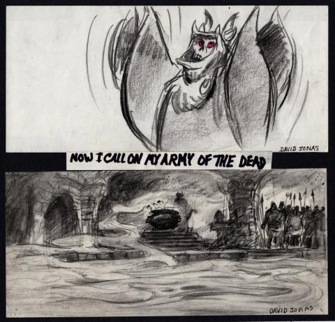 Black Cauldron Storyboard Drawings - ID: jancauldron21001 Walt Disney
