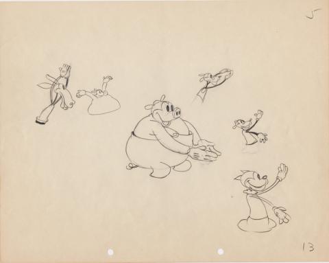 The Whoopee Party Production Drawing  - ID: jundisney20058 Walt Disney