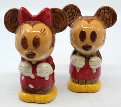 Mickey and Minnie Mouse Tiki Salt and Pepper Shakers - ID: jundisneyana20243 Disneyana