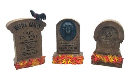 Haunted Mansion Gravestone Replica Figurine Set - ID: jundisneyana20284 Disneyana