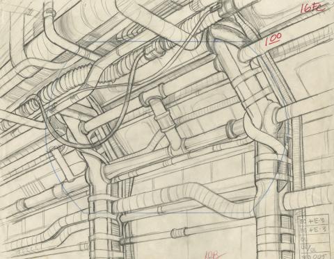 Space Ace Background Layout Drawing - ID: marspaceace21108 Don Bluth