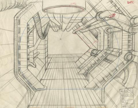 Space Ace Background Layout Drawing - ID: marspaceace21112 Don Bluth