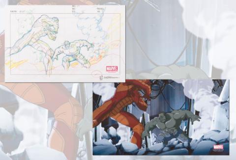 Ultimate Avengers Hulk & Giant Man Layout Drawing and Giclee Print - ID: MLG100069 Marvel