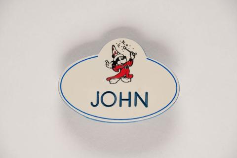 1980s Disneyland Imagineering John Name Tag - ID: apr22105 Disneyana