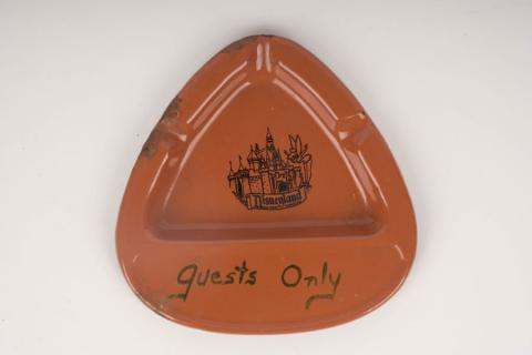 1970s Disneyland Souvenir Guests Only Brown Metal Ashtray - ID: apr22206 Disneyana