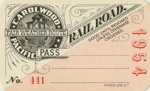 1954 Carolwood Railroad Fair Weather Route Boarding Pass - ID: aprdisneyana22195 Disneyana