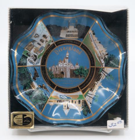 1968 Disneyland Lands Glass Scalloped Plate - ID: aprdisneyland21312 Disneyana