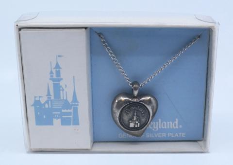 Disneyland Silver Heart Pendant Necklace - ID: aprdisneyland21329 Disneyana