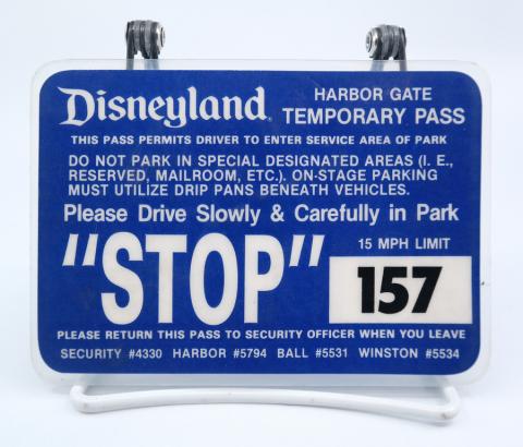 Disneyland Service Area Driving Pass - ID: aprdisneyland21332 Disneyana