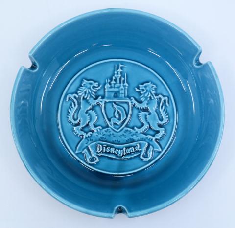 Disneyland Crest Souvenir Turquoise Ashtray - ID: aprdisneyland21339 Disneyana