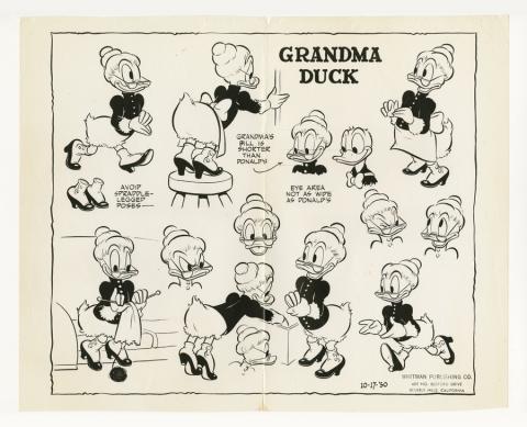 Grandma Duck Whitman Publishing Model Sheet - ID: aprgrandma21116 Walt Disney