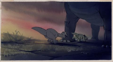 The Land Before Time Cera and Littlefoot Color Key Concept - ID: aprland22063 Don Bluth