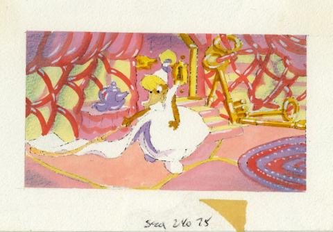 Thumbelina Ms. Fieldmouse Concept Painting - ID: aug22296 Don Bluth
