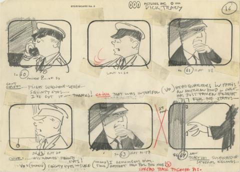 Mr. Magoo's Dick Tracy & the Mob Storyboard Drawing - ID: aug22424 UPA