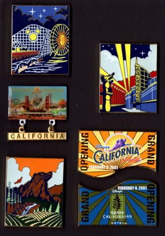 California Adventure Grand Opening Pin Collection  - ID: augdisneyana20245 Disneyana