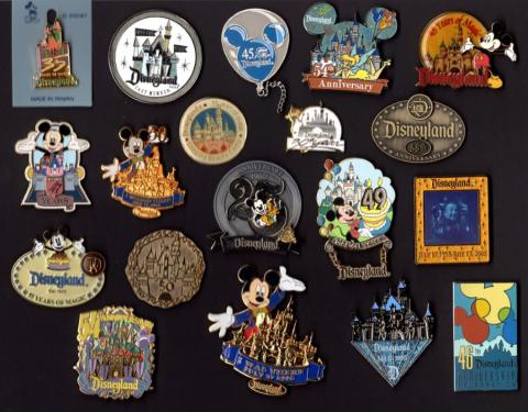 Collection of (19) Disneyland Anniversary Pins  - ID: augdisneyana20246 Disneyana