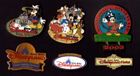 Collection of (6) Hong Kong Disneyland Pins  - ID: augdisneyana20248 Disneyana