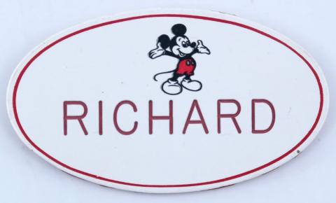 1990s Disneyland Cast Member Richard Name Tag - ID: augdisneyana21183 Disneyana