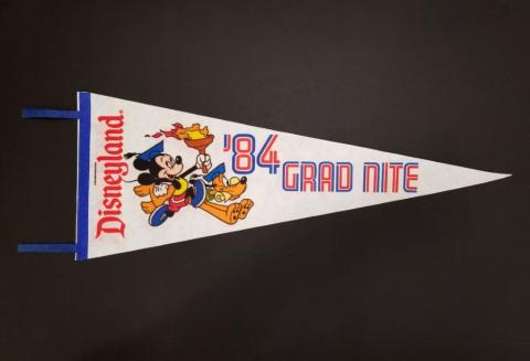 Disneyland Grad Nite 1984 Pennant - ID: augdisneyana21199 Disneyana