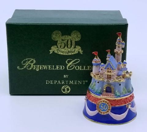 Disneyland 50th Anniversary Bejeweled Castle Trinket Box - ID: augdisneyana21216 Disneyana