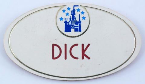 1970s Disneyland Cast Member Dick Name Tag - ID: augdisneyana21228 Disneyana