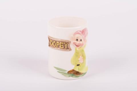 1960s Snow White and the Seven Dwarfs Dopey Ceramic Cup - ID: enesco00063dcu Disneyana