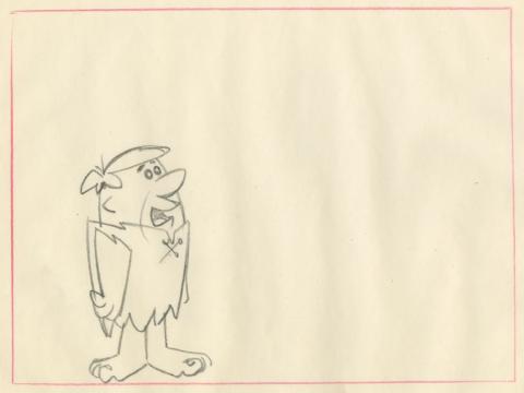 1960s The Flintstones Barney Rubble Layout Drawing - ID: febflintstones22003 Hanna Barbera