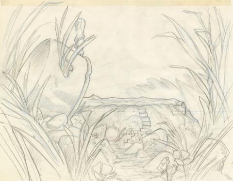The Secret of Nimh Background Brisby Home Layout Drawing - ID: febnimh22005 Don Bluth