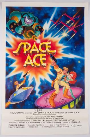Space Ace Signed One-Sheet Poster - ID: febspaceace22045 Don Bluth