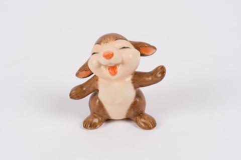 1950s Bambi Thumper Laughing Ceramic Figurine by Goebel - ID: goebel0001thum Disneyana