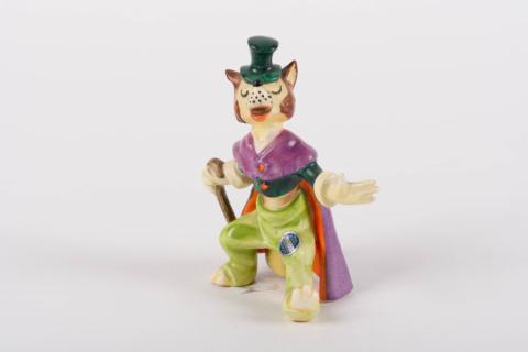 1950s Pinocchio Foulfellow Ceramic Figurine - ID: goebel0034foul Disneyana